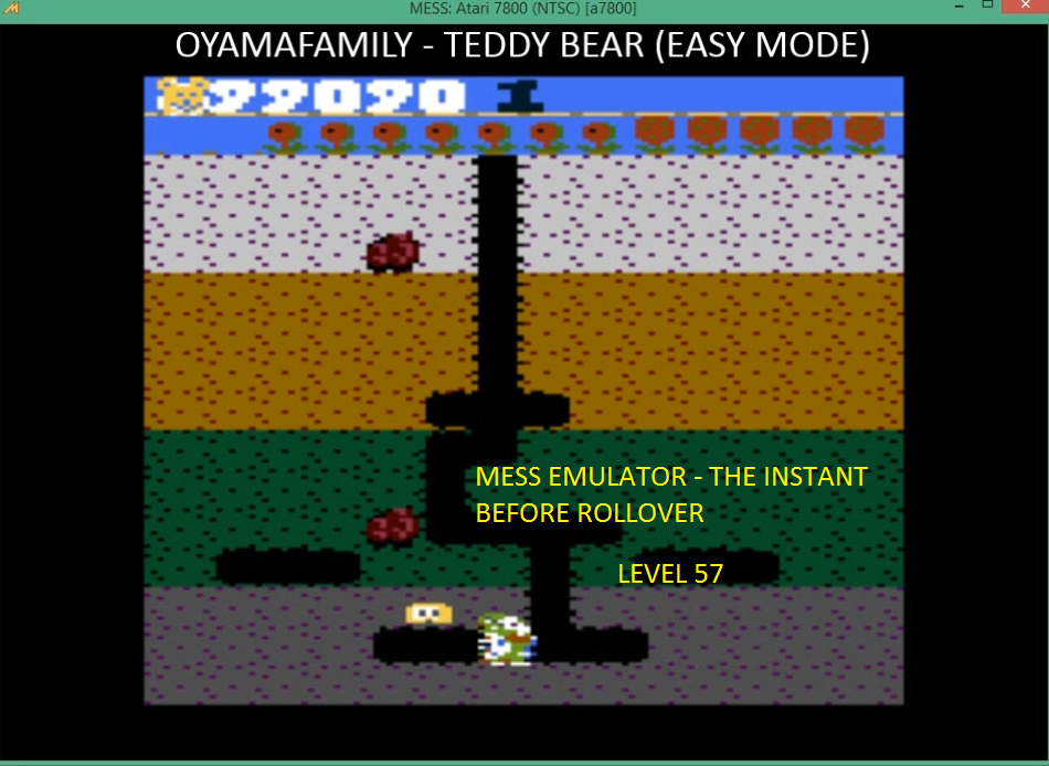 oyamafamily: Dig Dug: Teddy Bear (Atari 7800 Emulated) 116,490 points on 2016-02-28 18:53:38