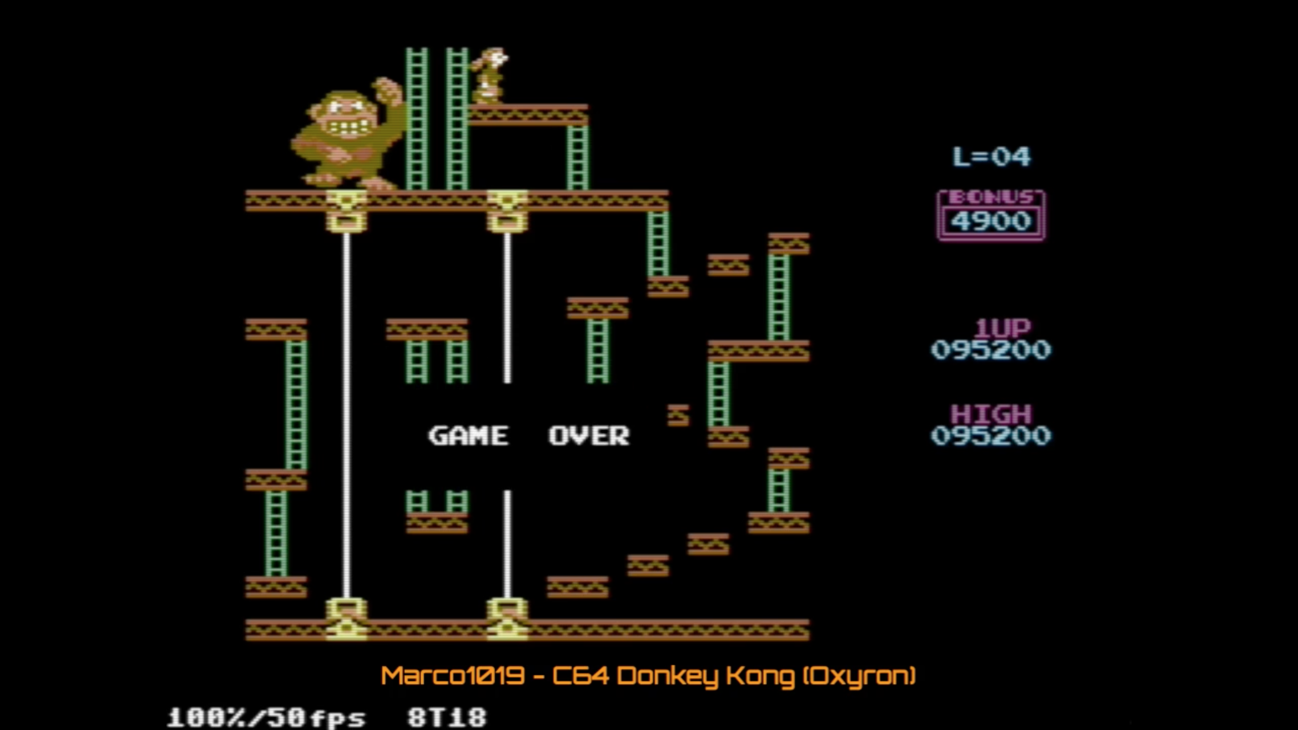 Marco1019: Donkey Kong 2016 (Commodore 64 Emulated) 95,200 points on 2020-10-17 12:36:06