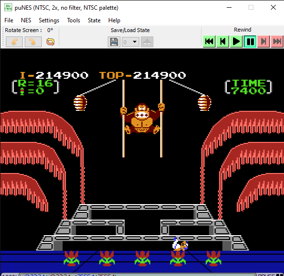 newportbeachgirl: Donkey Kong 3: Game A (NES/Famicom Emulated) 214,900 points on 2022-03-13 05:17:22