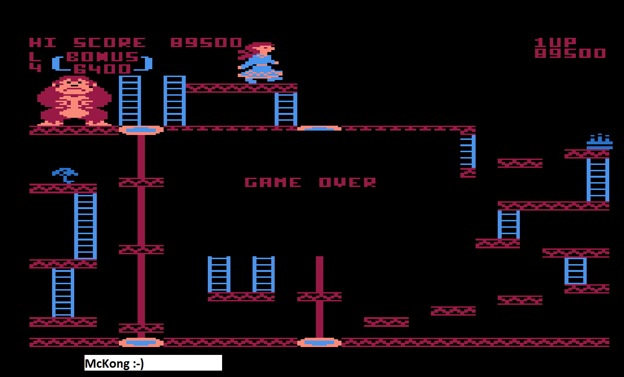 Donkey Kong Atari Xl Xe Emulated High Score By Mckong