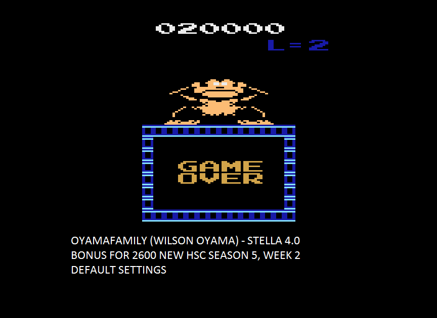 oyamafamily: Donkey Kong VCS (Atari 2600 Emulated) 20,000 points on 2016-01-30 02:44:47