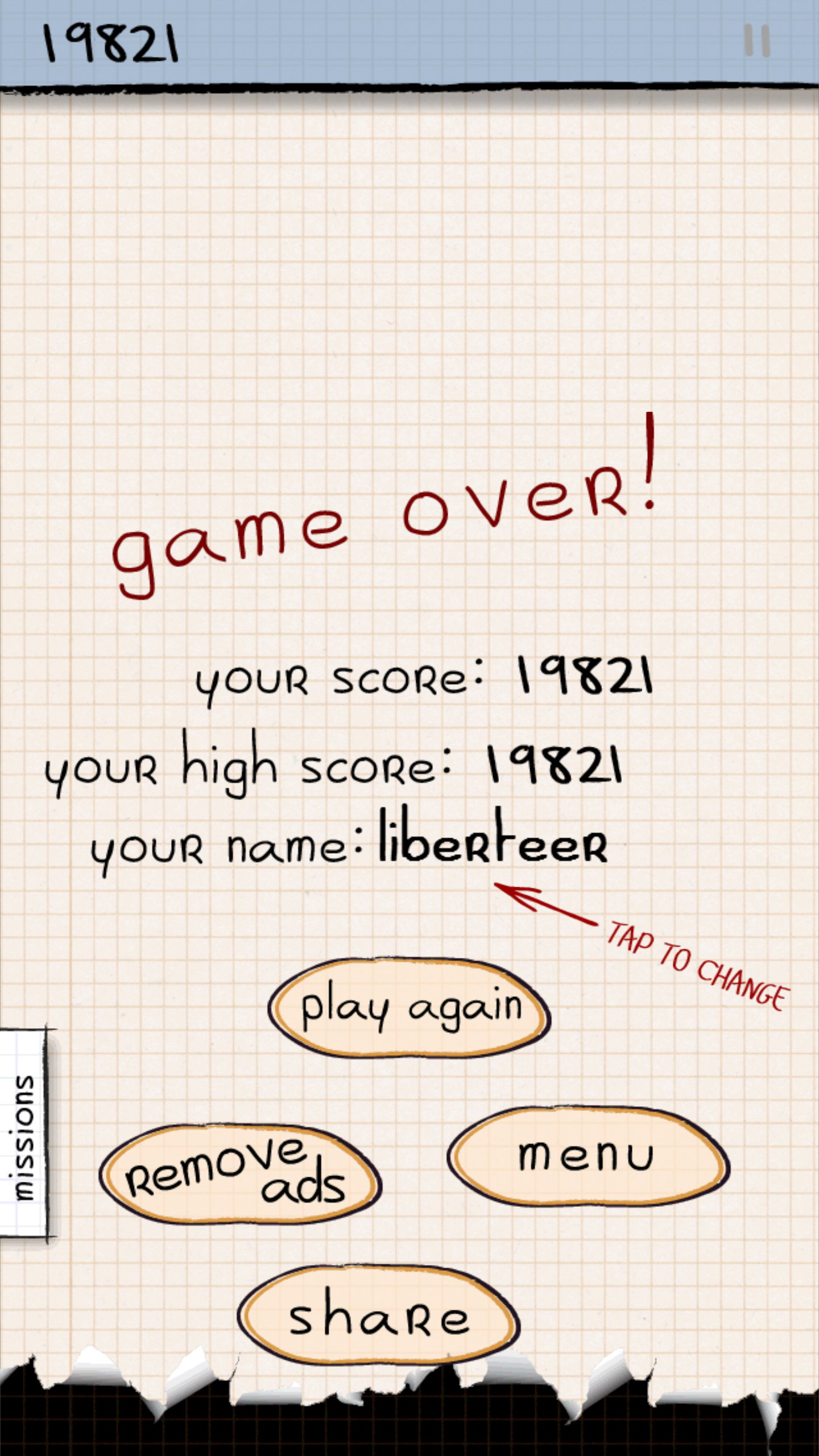 liberteer: Doodle Jump (Android) 19,821 points on 2018-05-04 15:57:40