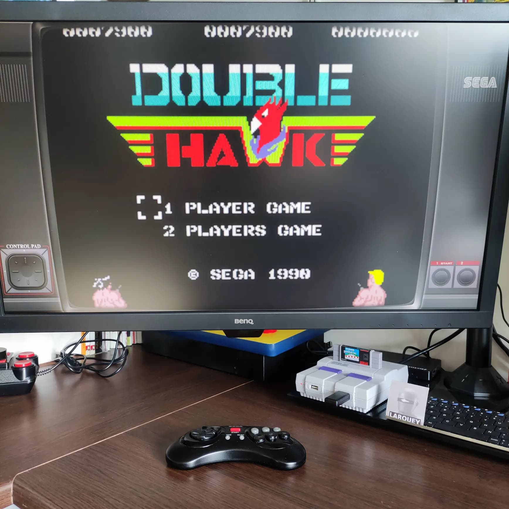 Larquey: Double Hawk [Difficult] (Sega Master System Emulated) 7,900 points on 2022-08-02 05:01:38
