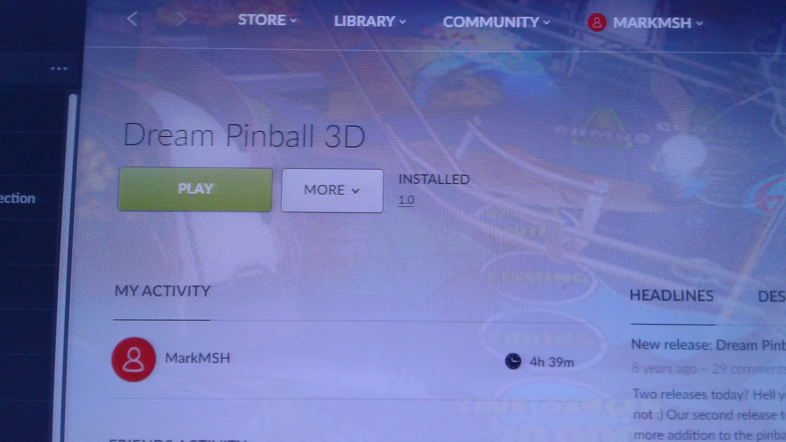 Mark: Dream Pinball 3D: Amber Moon [Normal] (PC Emulated / DOSBox) 444,718,680 points on 2019-05-17 00:02:39