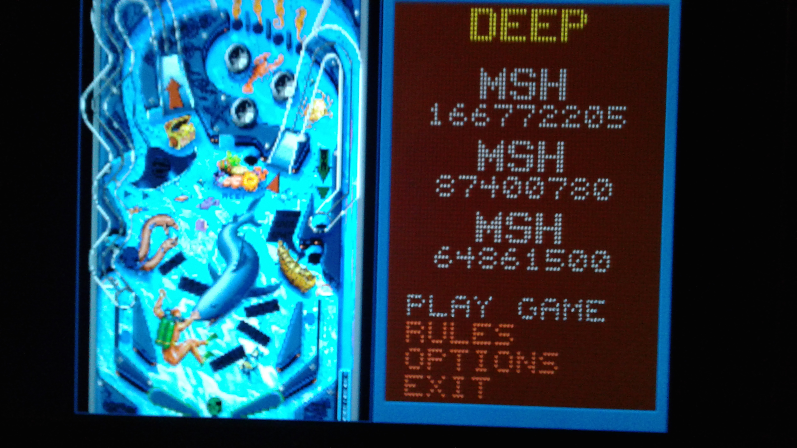 Mark: Epic Pinball: Deep Sea (PC Emulated / DOSBox) 166,772,205 points on 2019-05-13 00:57:48