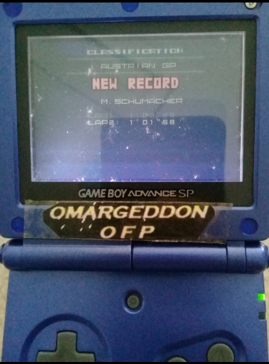 omargeddon: F-1 World Grand Prix II: Time Trials: Rookie: Track 09 Austrian GP [Best Lap] (Game Boy Color) 0:01:01.58 points on 2023-03-04 19:04:59