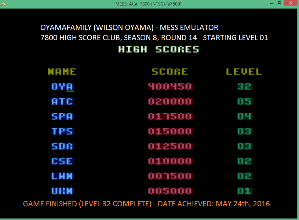 oyamafamily: Fatal Run (Atari 7800 Emulated) 400,450 points on 2016-05-29 17:57:25