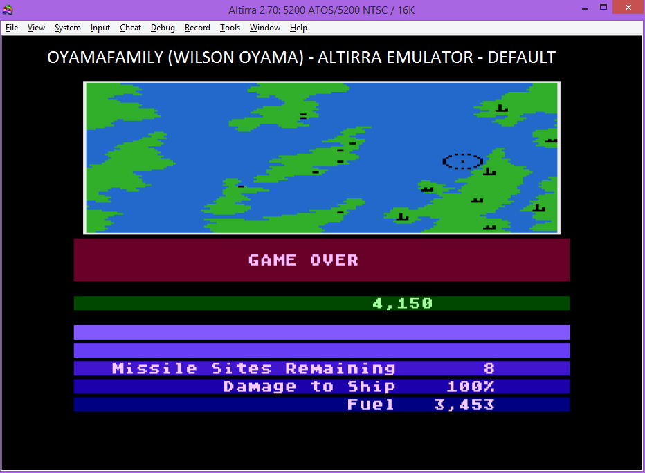 oyamafamily: Final Legacy (Atari 5200 Emulated) 4,150 points on 2016-04-23 19:01:31