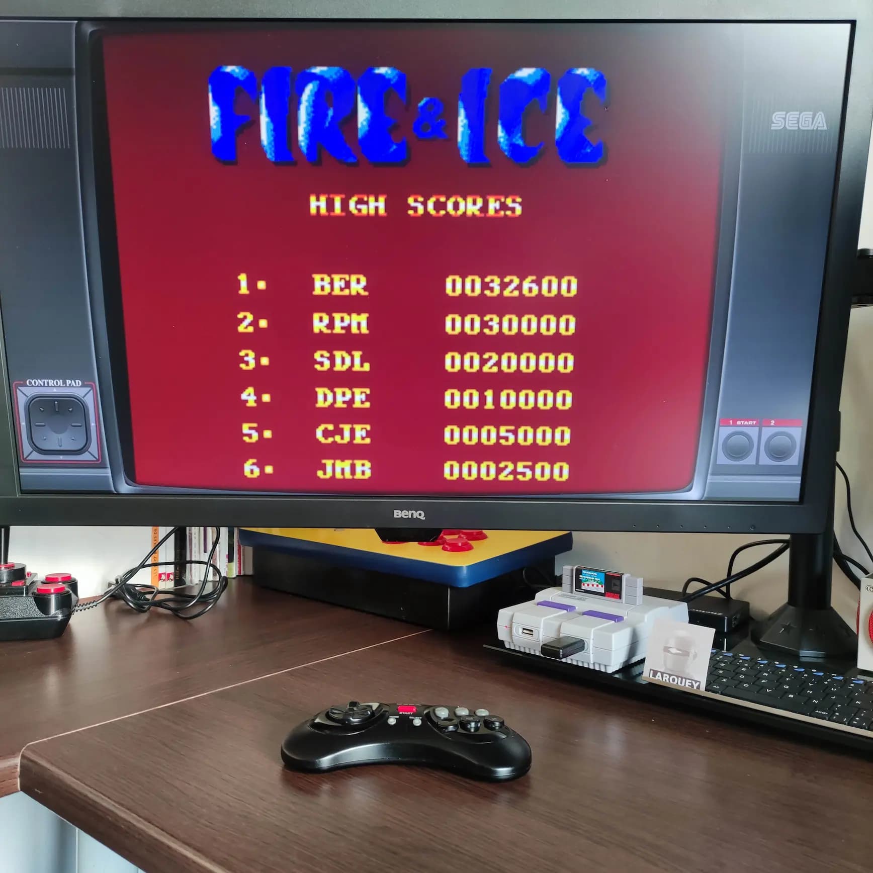 Larquey: Fire & Ice (Sega Master System Emulated) 32,600 points on 2022-08-02 00:35:48