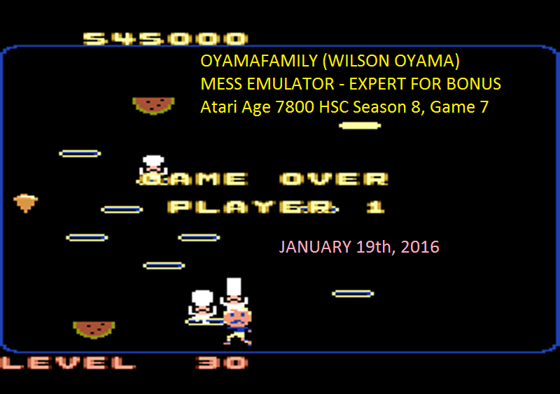 oyamafamily: Food Fight: Expert (Atari 7800 Emulated) 545,000 points on 2016-01-21 10:36:33