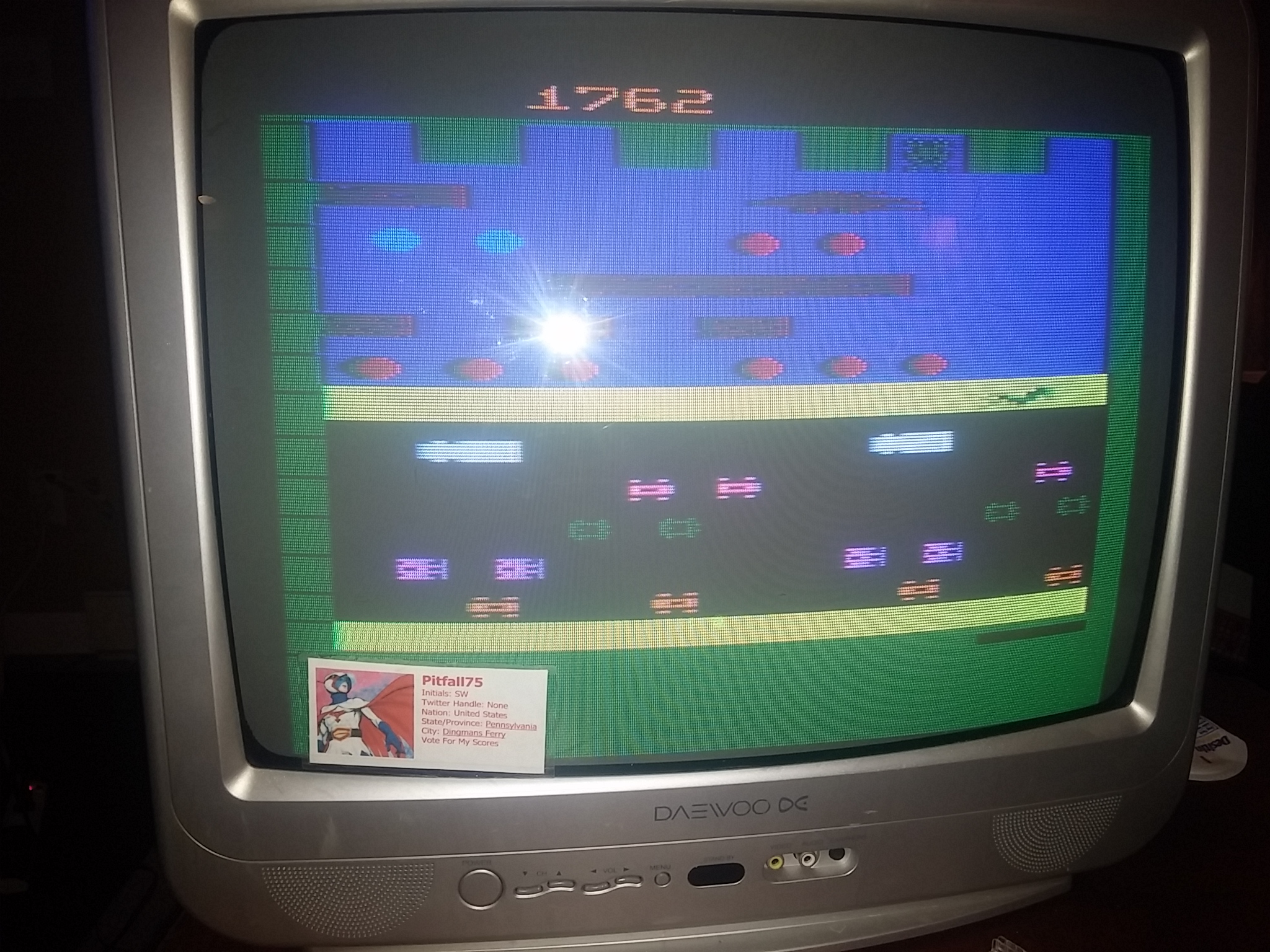 Pitfall75: Frogger (Atari 2600 Novice/B) 1,762 points on 2018-01-26 20:22:25