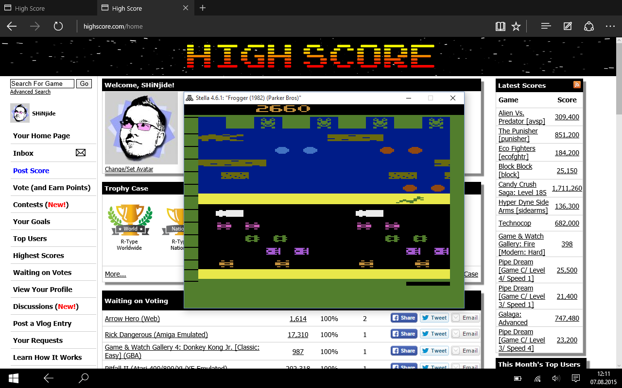 SHiNjide: Frogger (Atari 2600 Emulated Novice/B Mode) 2,660 points on 2015-08-07 04:12:44