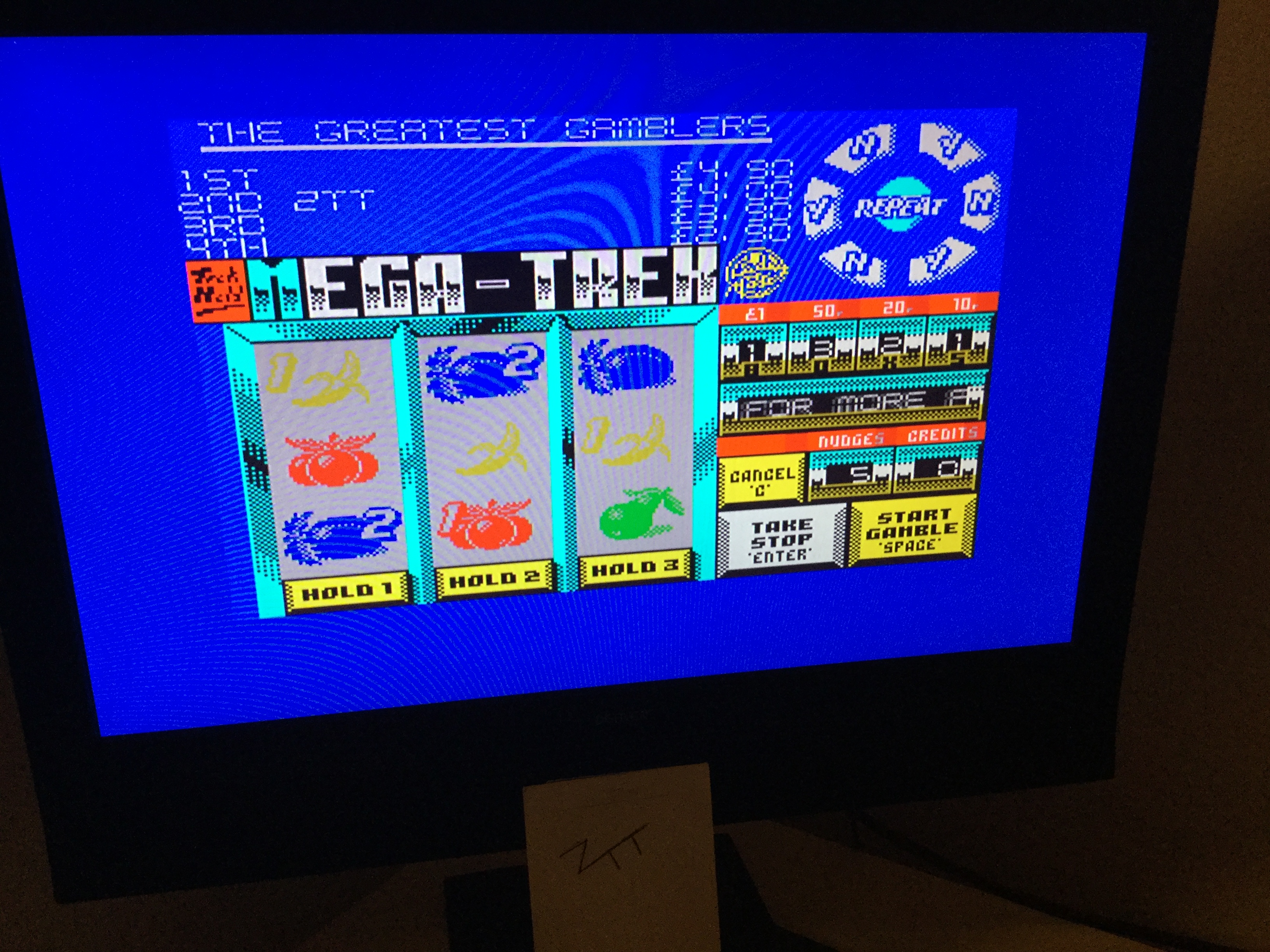 Frankie: Fruit Machine Simulator 2 [Score = Walk Away] [Money * 100] (ZX Spectrum) 400 points on 2019-12-23 03:06:18