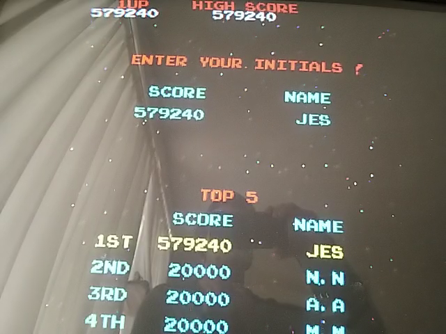 JES: Galaga [5 Lives Only] [galaga] (Arcade Emulated / M.A.M.E.) 579,240 points on 2018-05-21 16:03:53