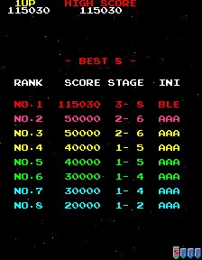 BrutalLevel3: Galaga 88 (Arcade Emulated / M.A.M.E.) 115,030 points on 2016-06-15 05:58:49