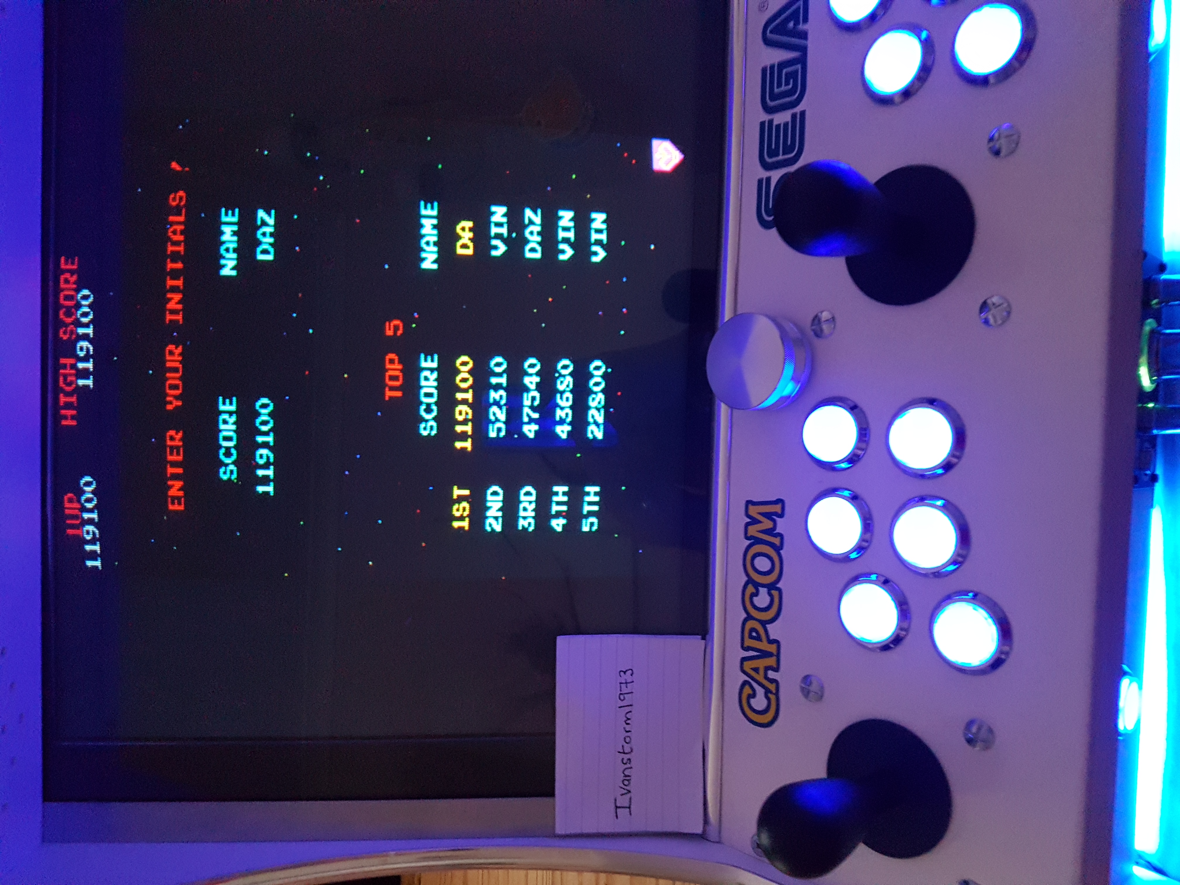 Ivanstorm1973: Galaga (Arcade Emulated / M.A.M.E.) 119,100 points on 2017-04-16 12:40:27