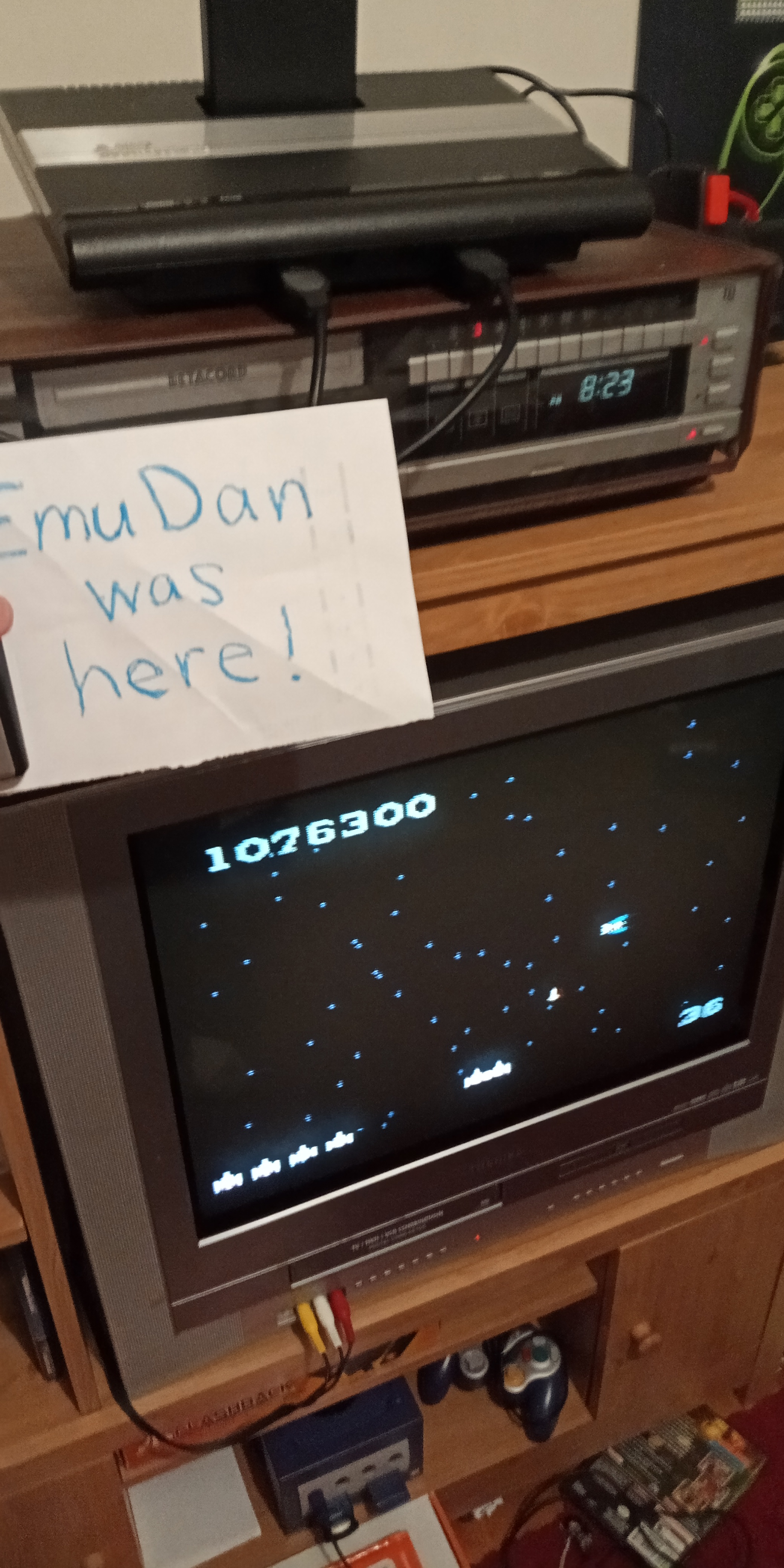 EmuDan: Galaga: Novice (Atari 7800) 1,076,300 points on 2019-05-15 18:25:32