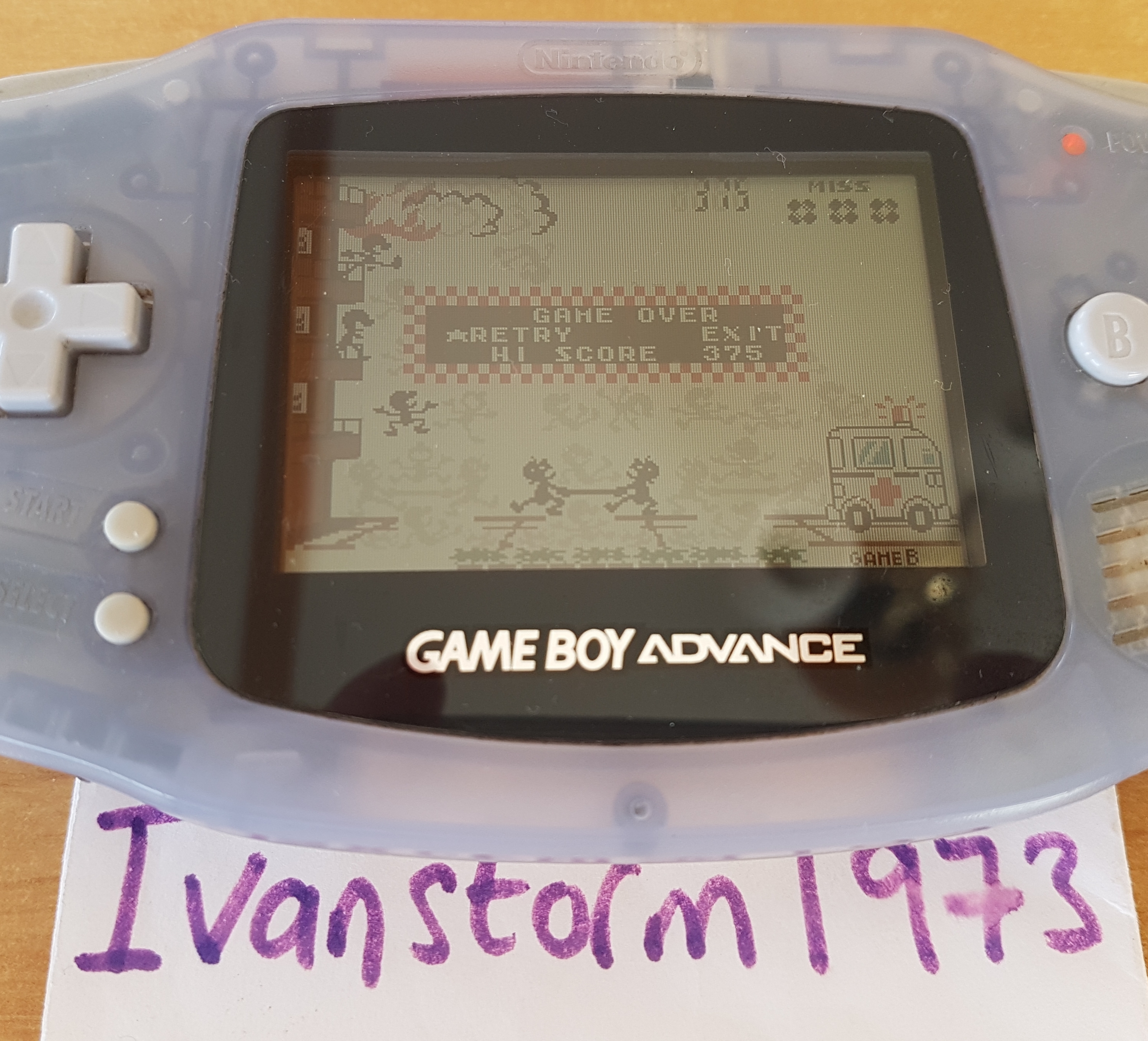 Ivanstorm1973: Game & Watch Gallery 4: Fire [Classic: Hard] (GBA) 375 points on 2018-04-04 09:39:06