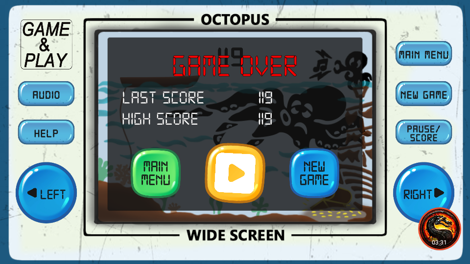 omargeddon: Game & Watch: Octopus [Game A] (Dedicated Handheld Emulated) 119 points on 2021-06-20 18:36:10
