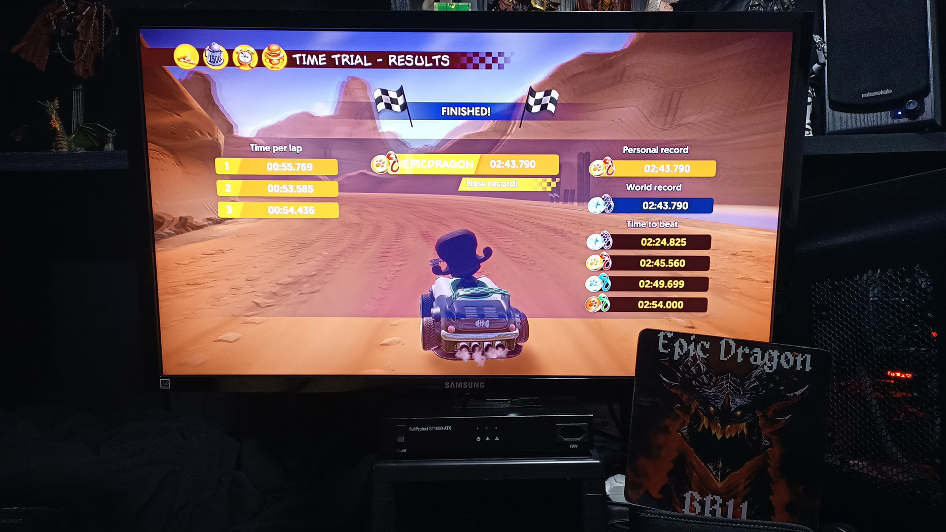 EpicDragon: Garfield Kart Furious Racing: Blazing Oasis [Time Trial: 3 Laps] (PC) 0:02:43.79 points on 2022-08-05 17:24:37