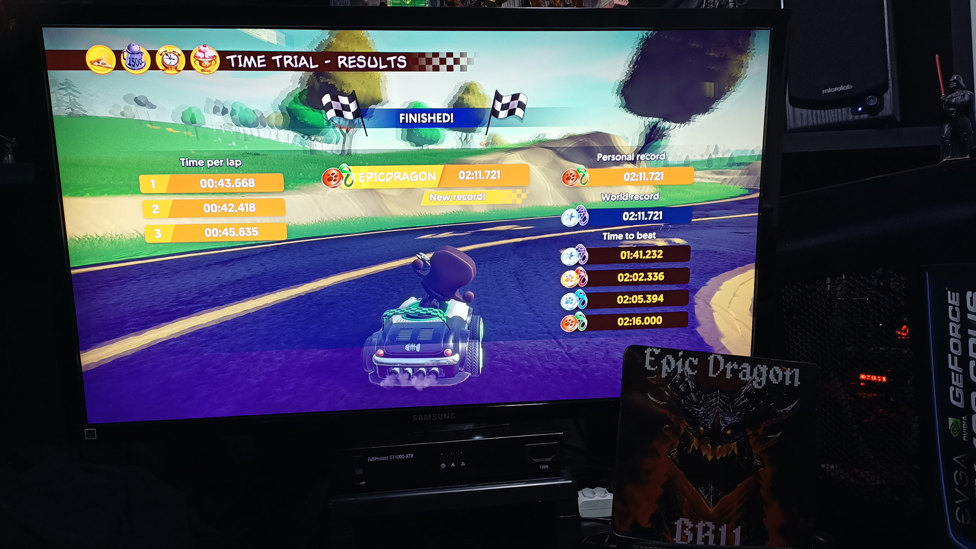 EpicDragon: Garfield Kart Furious Racing: Caskou Park [Time Trial: 3 Laps] (PC) 0:02:11.721 points on 2022-08-11 17:20:33