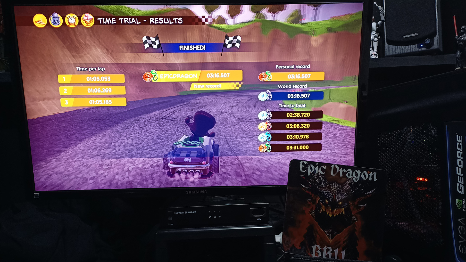 EpicDragon: Garfield Kart Furious Racing: Loopy Lagoon [Time Trial: 3 Laps] (PC) 0:03:16.507 points on 2022-08-11 17:25:46