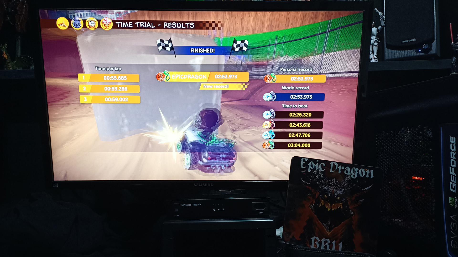EpicDragon: Garfield Kart Furious Racing: Prohibited Site [Time Trial: Lap Time] (PC) 0:00:55.685 points on 2022-08-14 15:00:19