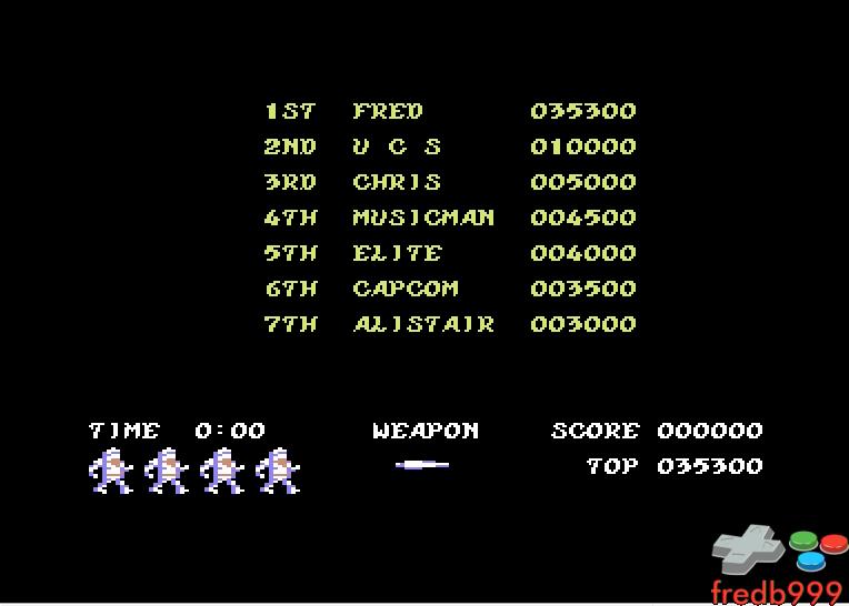 fredb999: Ghosts N Goblins (Commodore 64 Emulated) 35,300 points on 2016-04-25 12:40:30