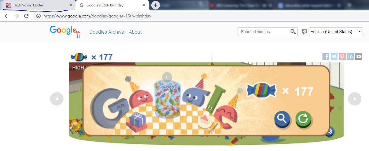 Google 15th Birthday Doodle 177 points