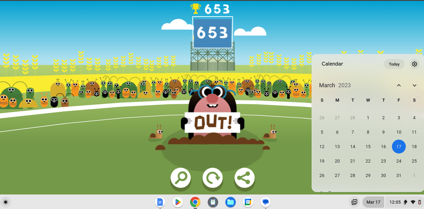 Google Doodle Cricket 653 points