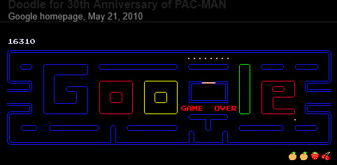 Pacman Google doodle high score 