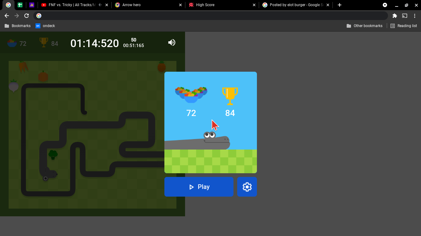 Google Snake (Web) high score by ElotBurger