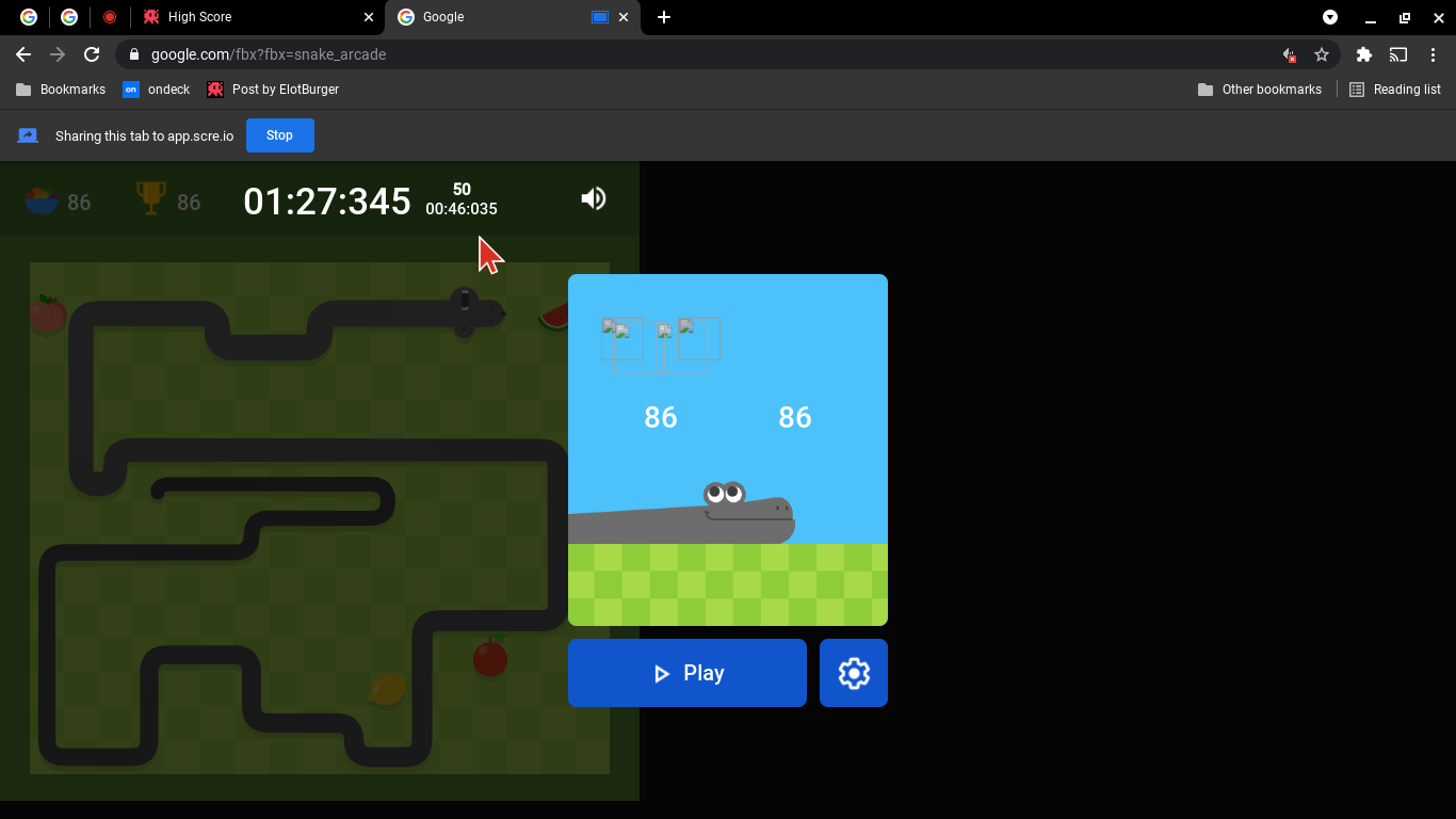 Google Snake (Web) high score by MasterNoobJr