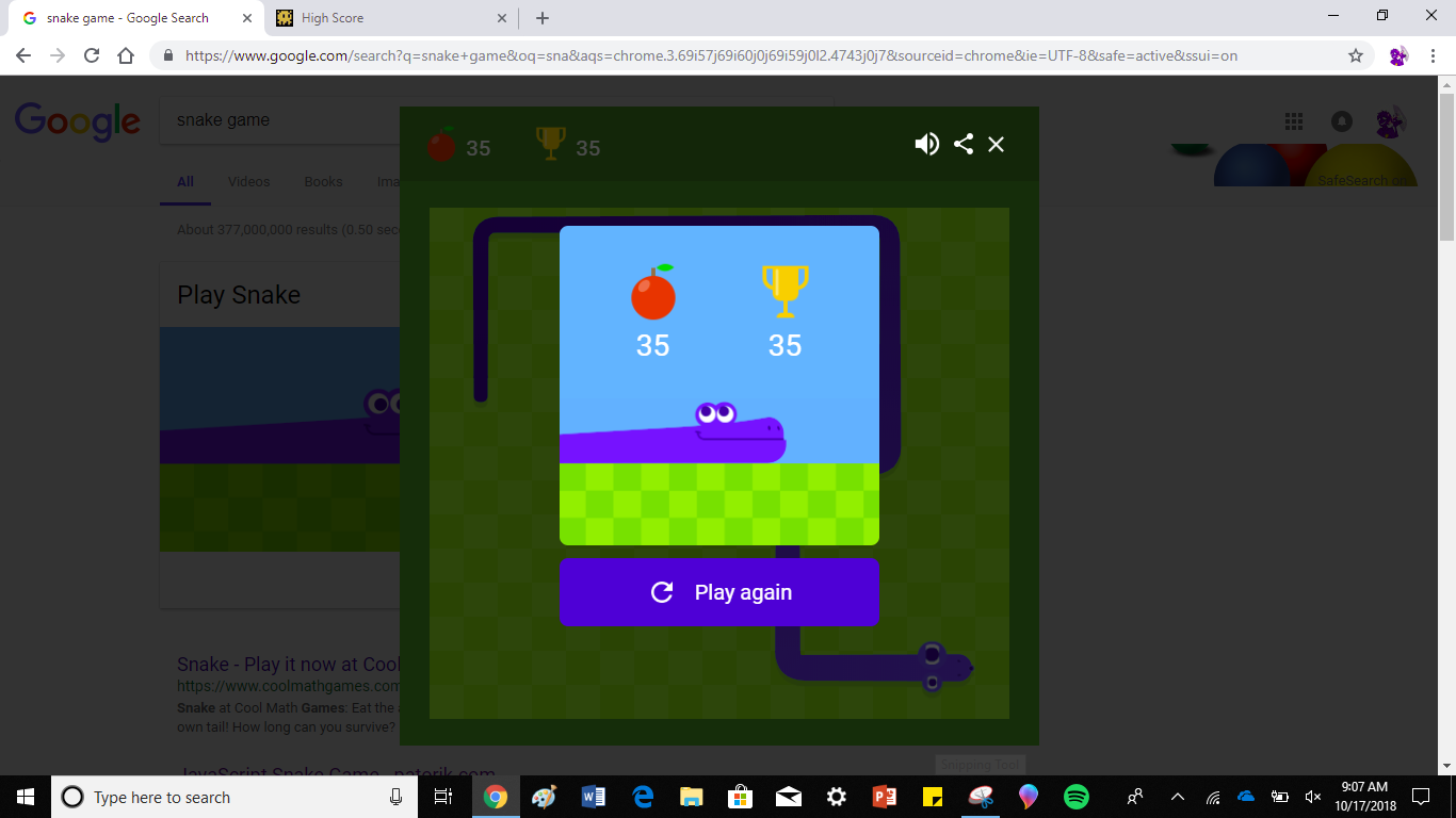 Snake Game For Chrome