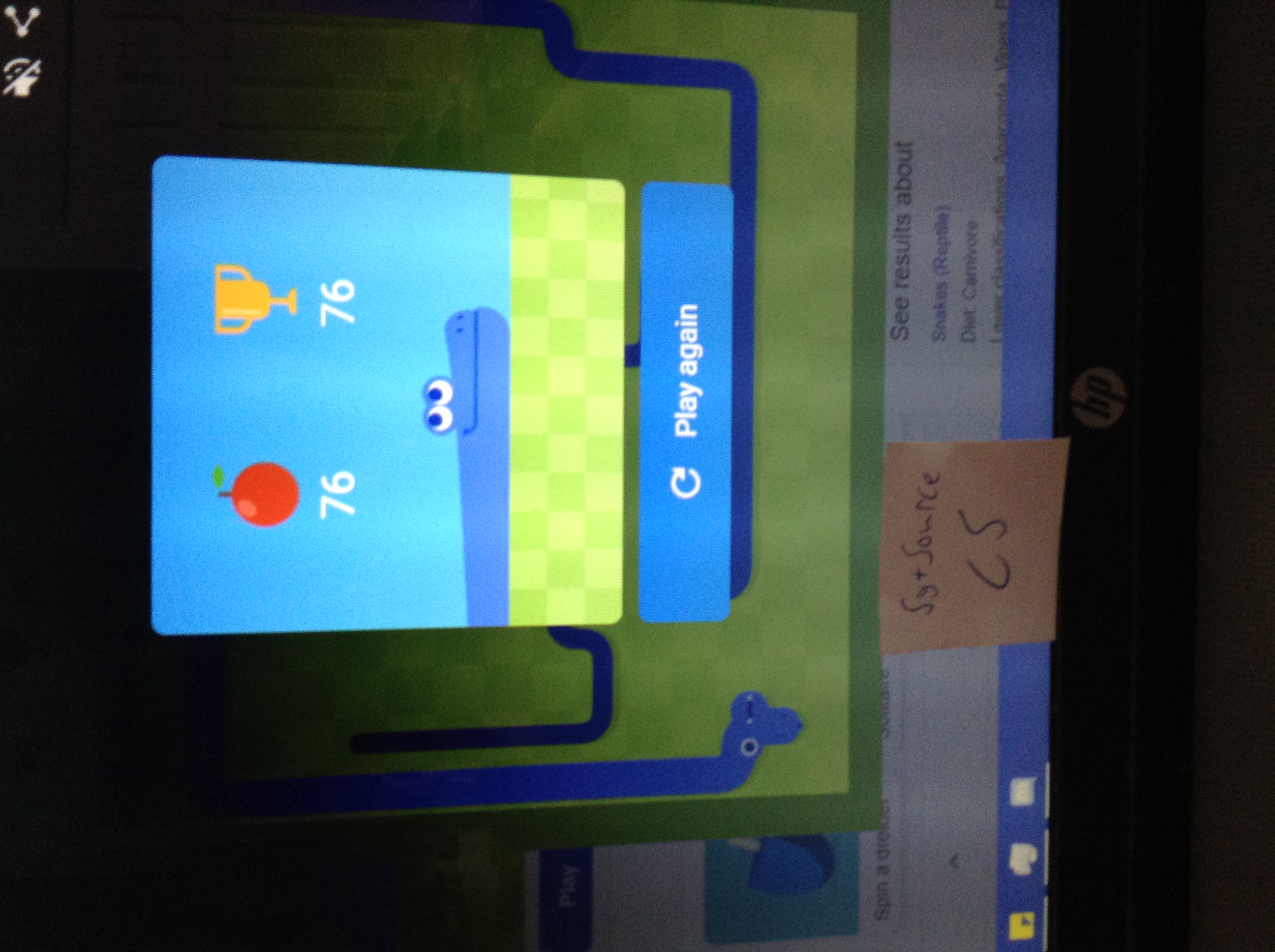 Do you know the google snake game??? Well look at my high score please.