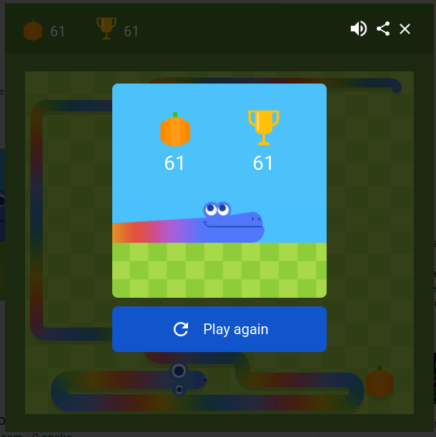 Google Snake (Web) high score by ElotBurger