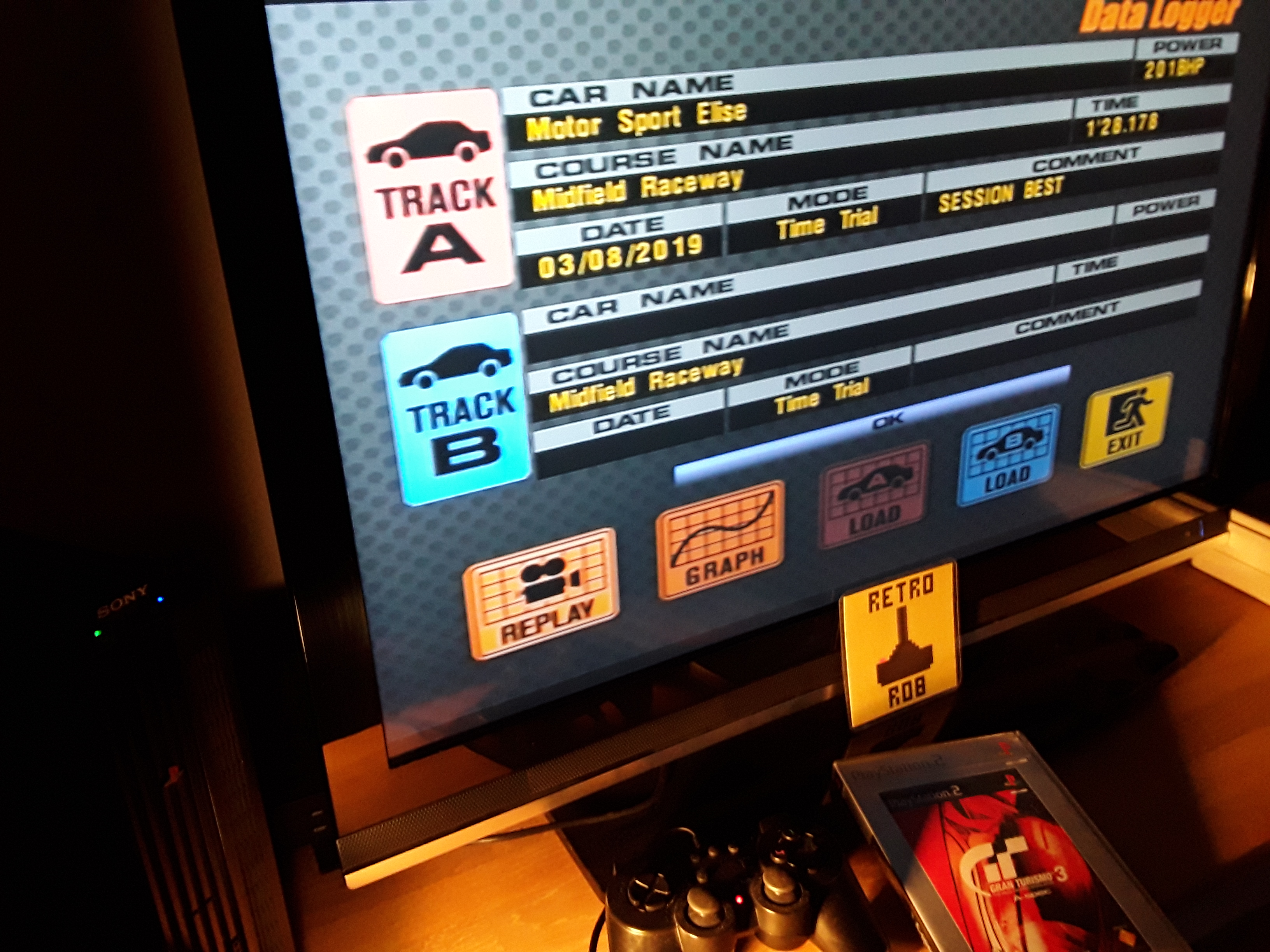 RetroRob: Gran Turismo 3: A-Spec [Time Trial] [Mid-Field Raceway] (Playstation 2) 0:01:28.178 points on 2019-08-07 12:15:27