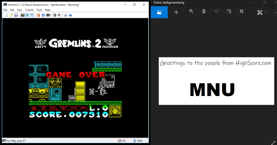 hughes10: Gremlins 2: The New Batch [50,000 Points Completion Bonus] (ZX Spectrum Emulated) 7,910 points on 2019-07-21 15:45:18