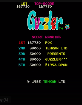 kernzy: Guzzler (Arcade Emulated / M.A.M.E.) 167,730 points on 2022-12-16 15:56:47