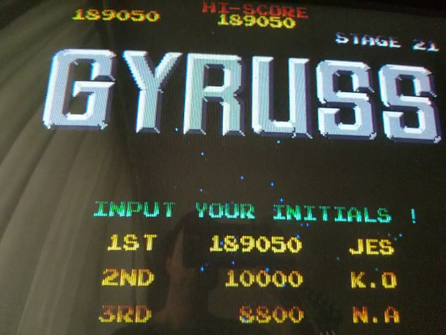 JES: Gyruss (Arcade Emulated / M.A.M.E.) 189,050 points on 2018-04-03 18:34:31