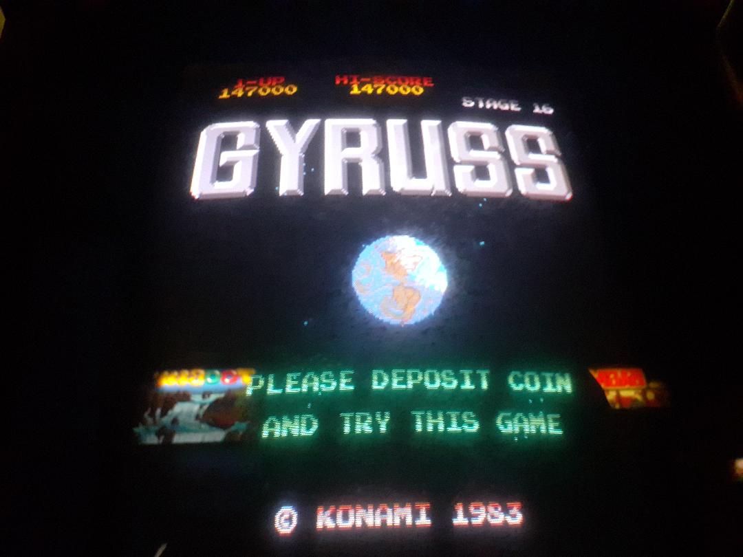 evan04: Gyruss (Arcade) 147,000 points on 2022-08-12 03:28:39