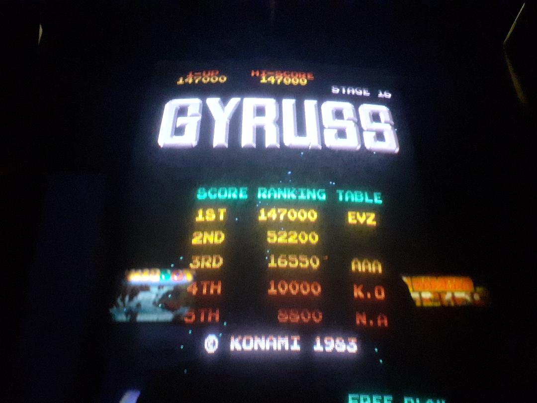 evan04: Gyruss (Arcade) 147,000 points on 2022-08-12 03:28:39