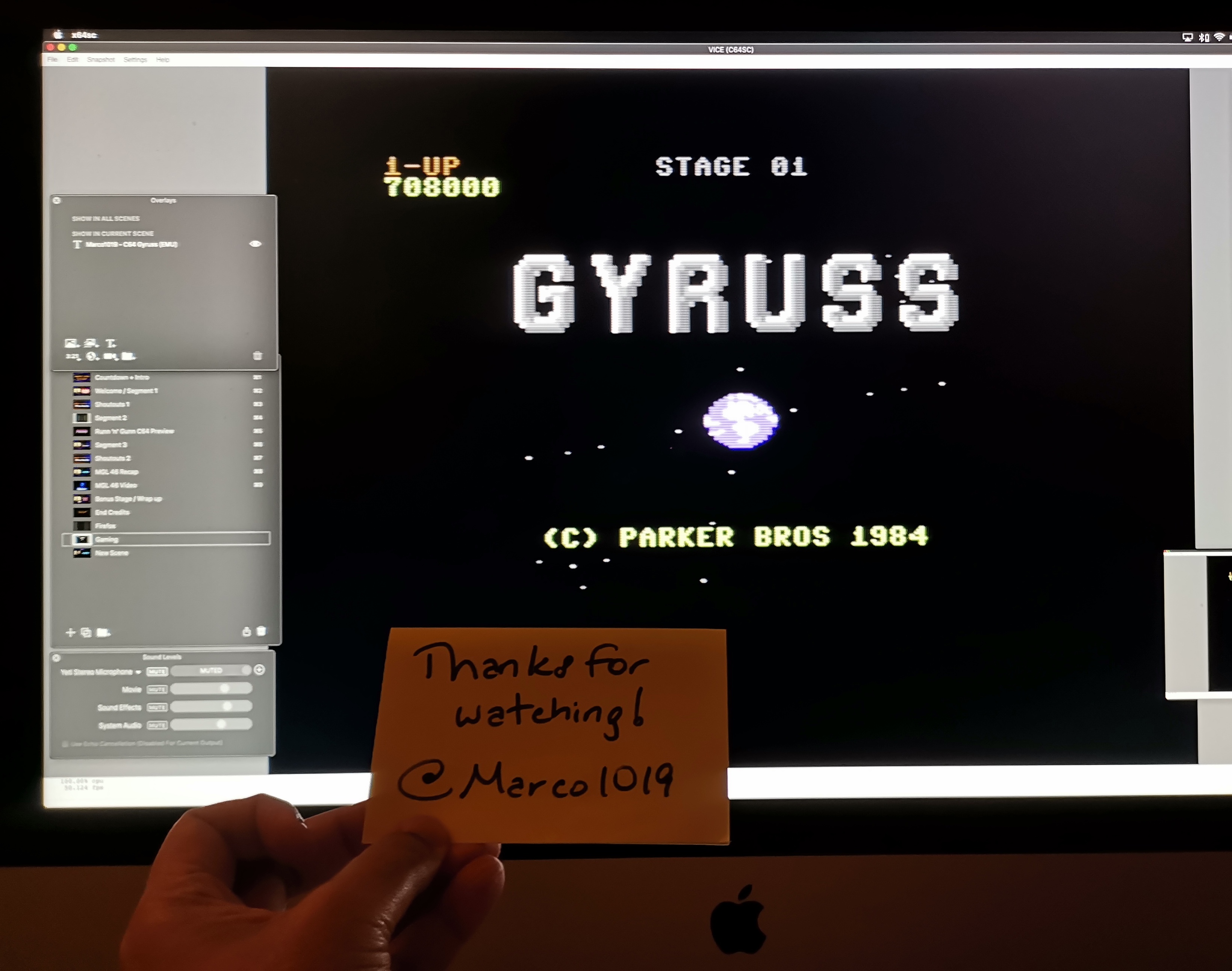 Marco1019: Gyruss (Commodore 64 Emulated) 708,000 points on 2021-02-09 00:13:42