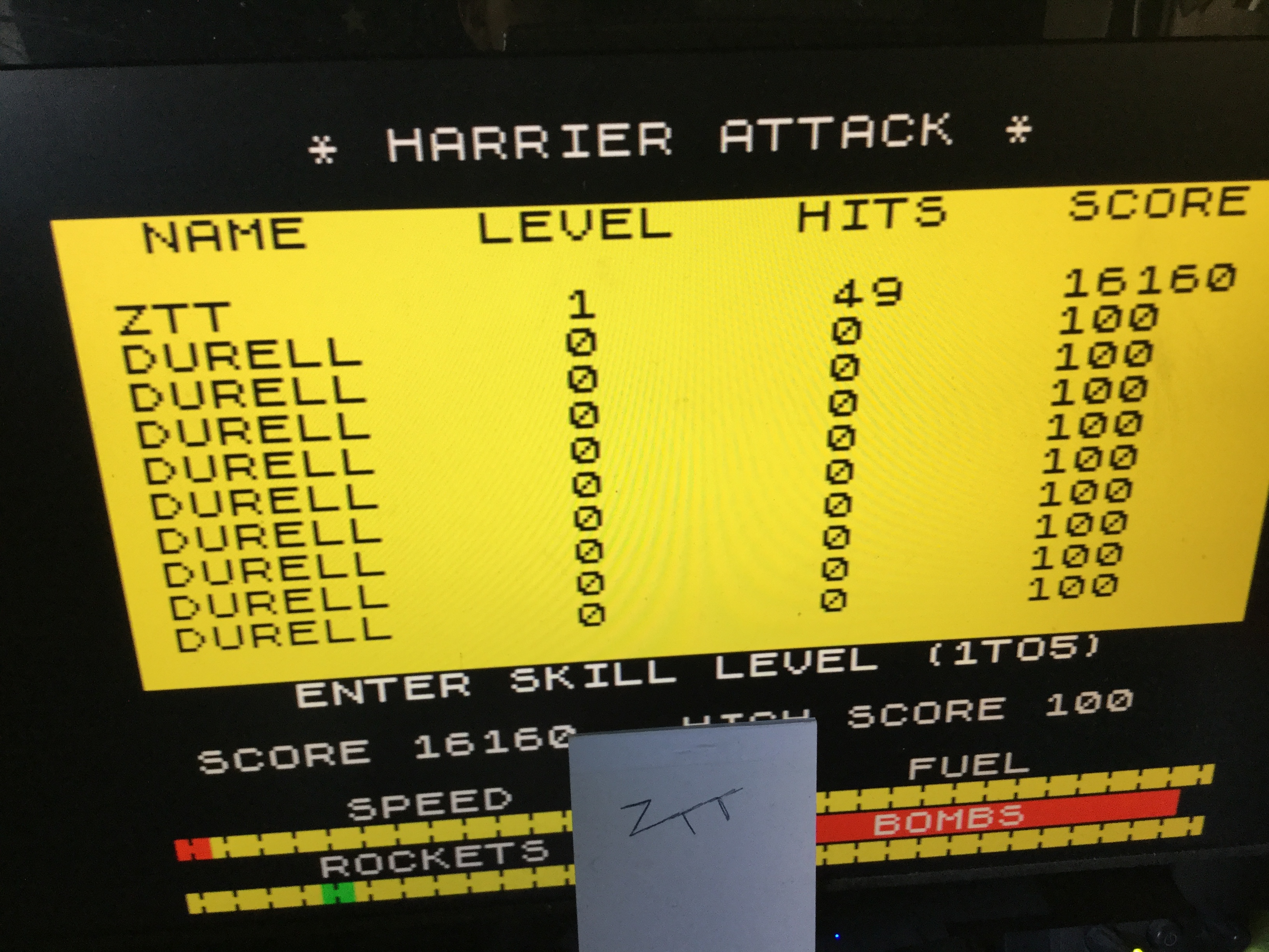Frankie: Harrier Attack [Level 1] (ZX Spectrum Emulated) 16,160 points on 2020-05-30 01:34:12
