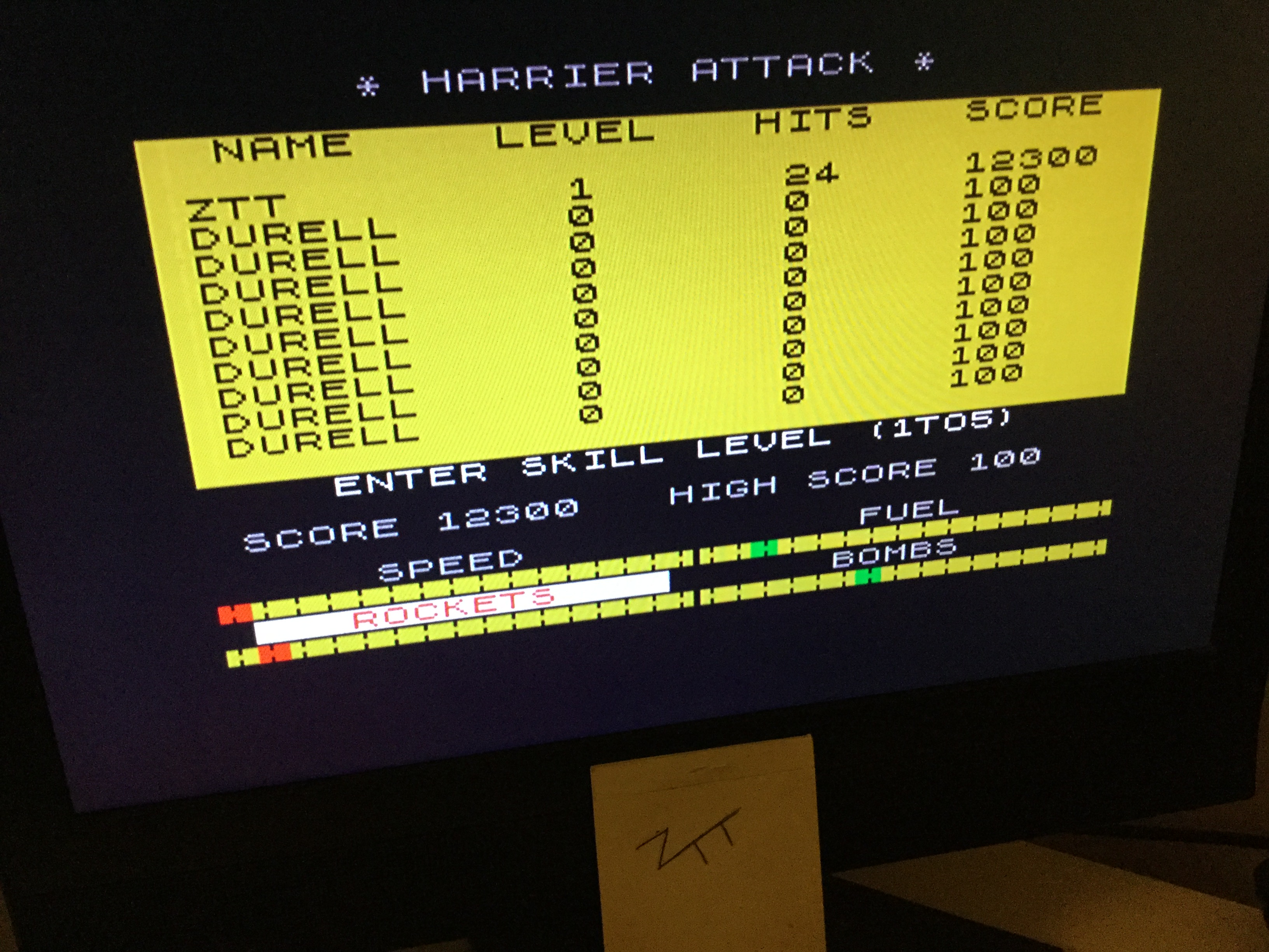 Frankie: Harrier Attack [Level 1] (ZX Spectrum) 12,300 points on 2020-06-12 05:09:24