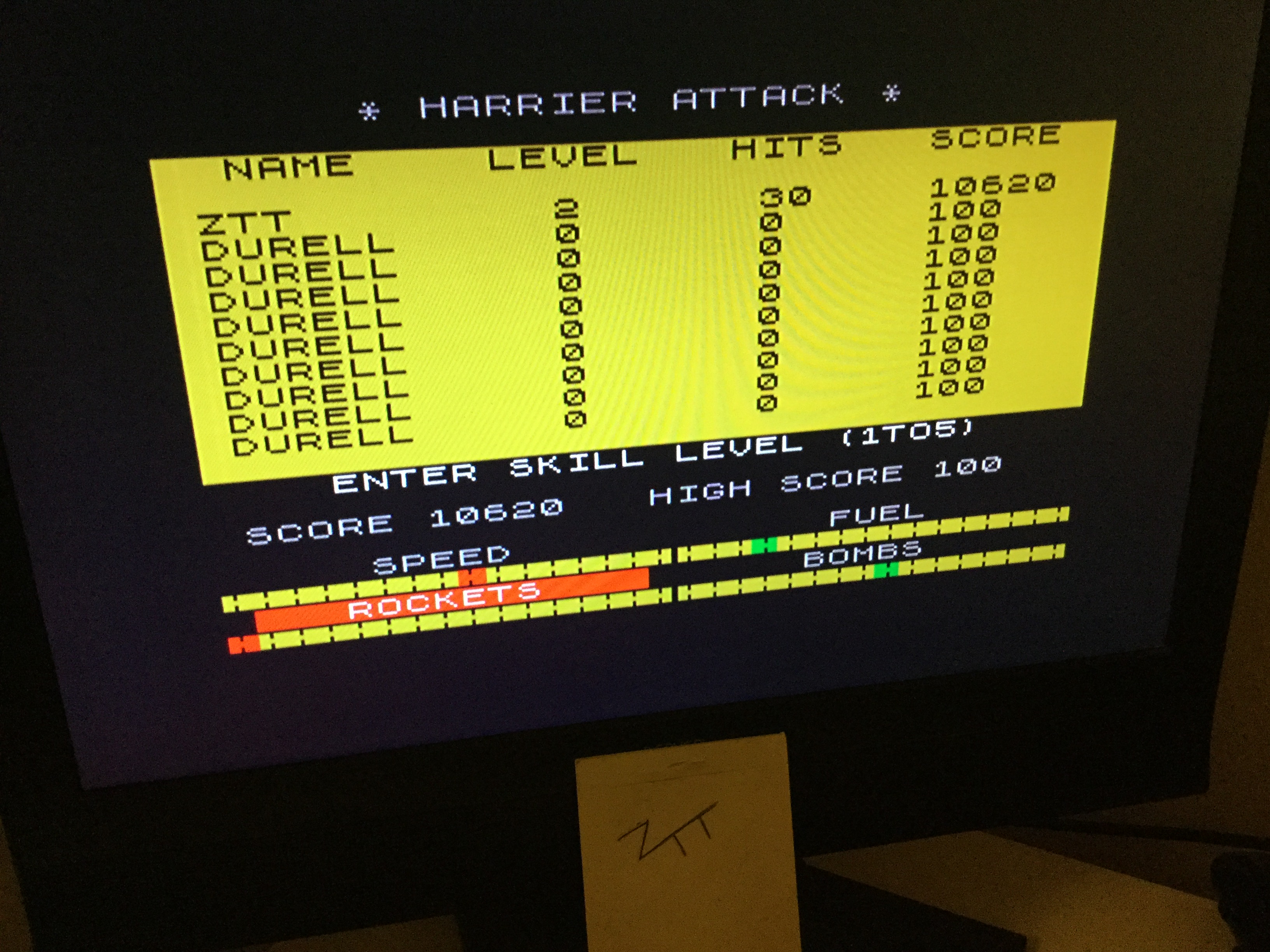Frankie: Harrier Attack [Level 2] (ZX Spectrum) 10,620 points on 2020-06-12 05:16:41