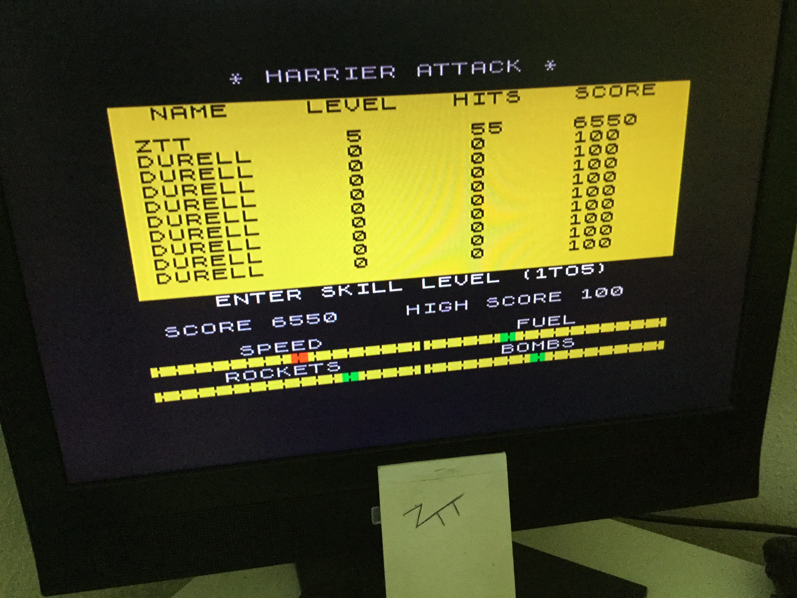 Frankie: Harrier Attack [Level 5] (ZX Spectrum) 6,550 points on 2020-06-12 05:42:28