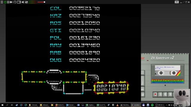 GTibel: Hyper Active (ZX Spectrum Emulated) 210,340 points on 2019-01-25 04:07:23