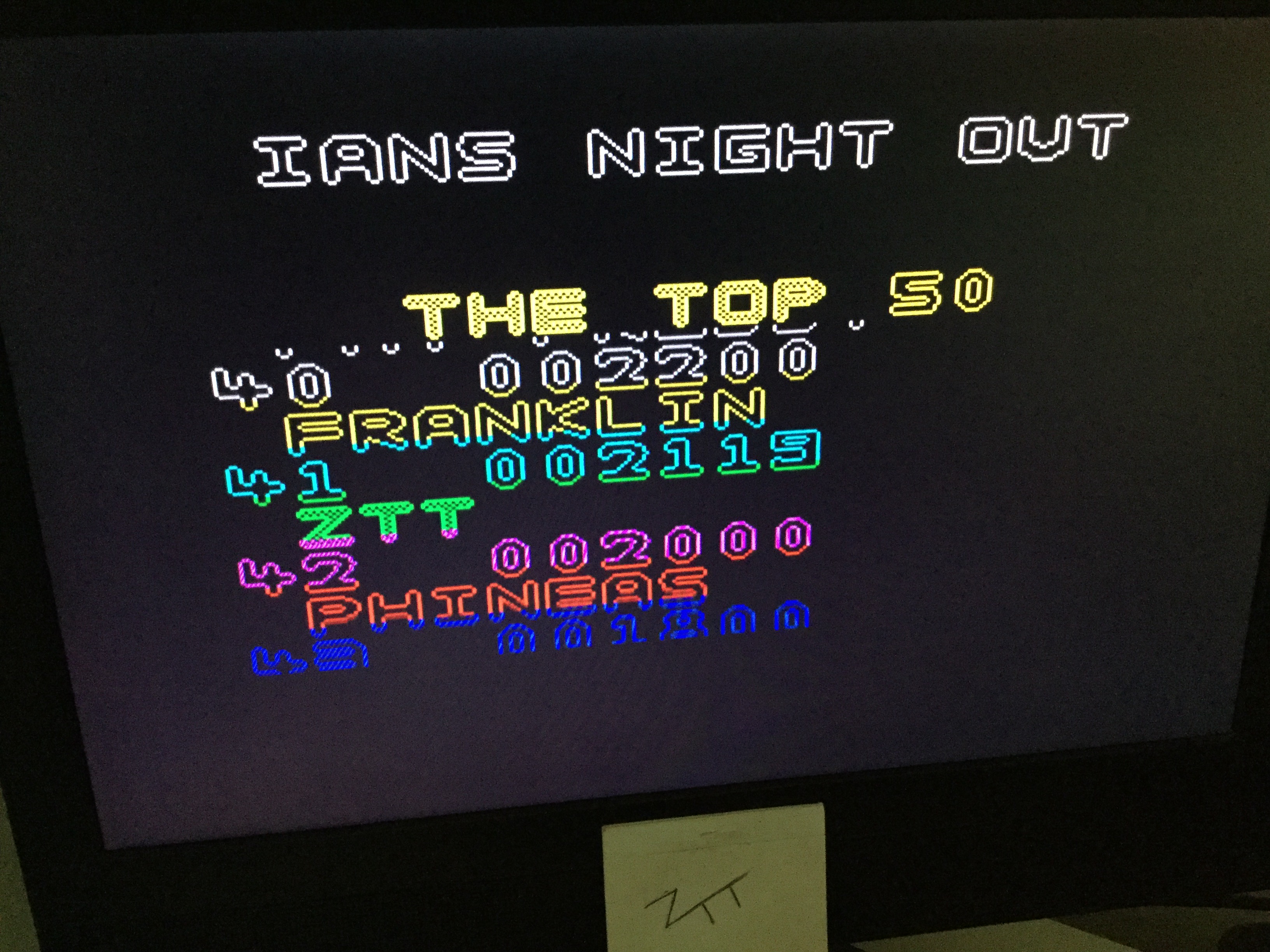 Frankie: Ian’s Night Out (ZX Spectrum) 2,119 points on 2020-10-12 03:11:16