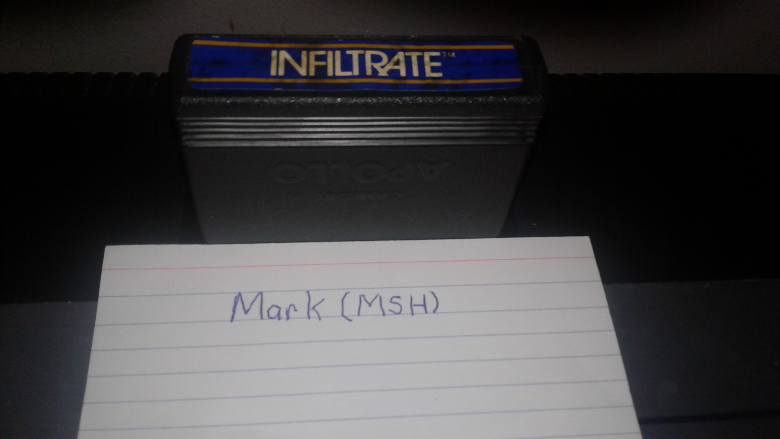 Mark: Infiltrate: Game 5 (Atari 2600 Expert/A) 10,400 points on 2019-03-03 00:53:42
